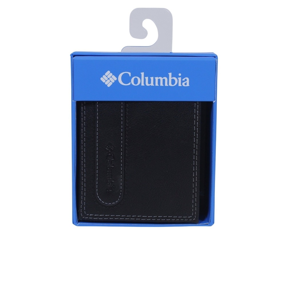 Columbia Sportswear Men's Passcase Wallet Black Leather NWT Gift Item